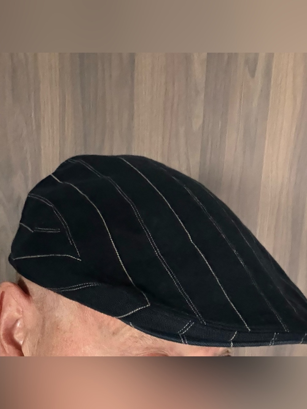 Polo by Ralph Lauren Black Pinstripe Driver Cap